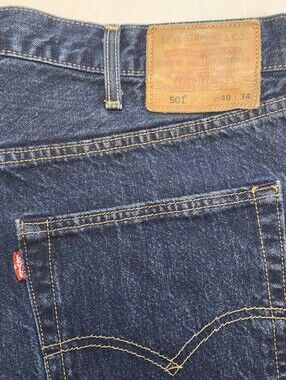 Levi's 501 Premium Regular Button Fly Straight Leg Denim Jeans 40X34 Men's Blue